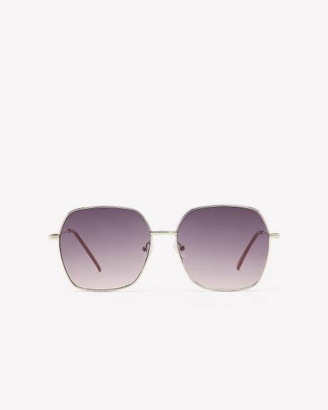 Lunettes de soleil à verres géométriques violets