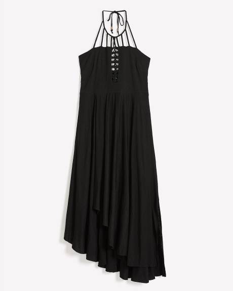 Halter Strap Neck Maxi Dress - City Chic