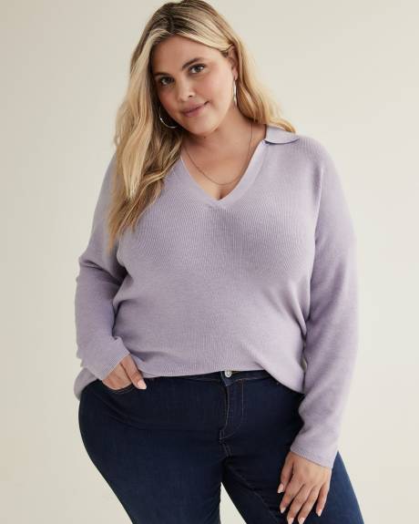 Long-Sleeve Polo Sweater
