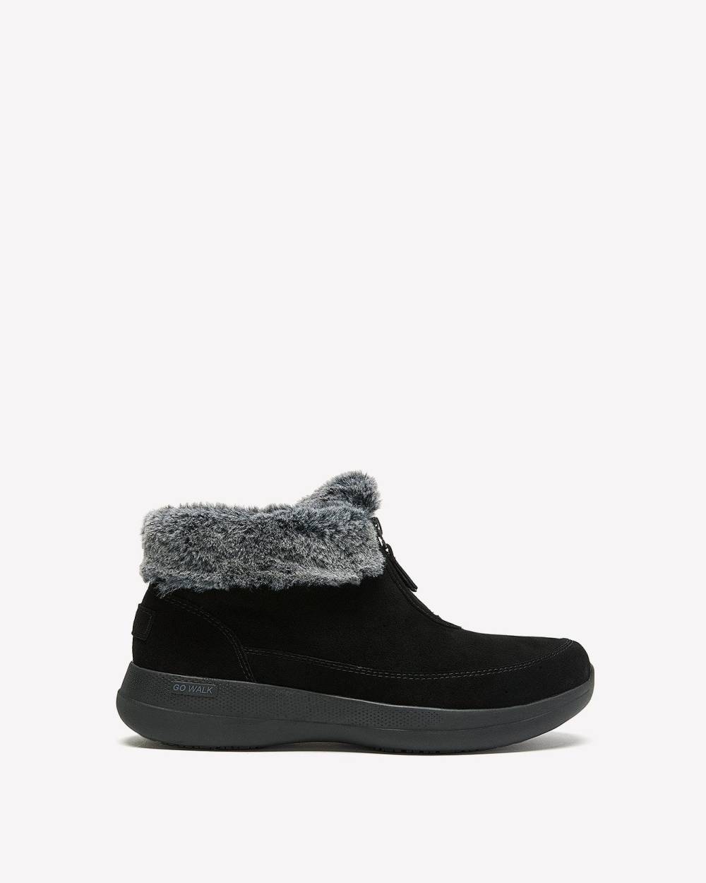 Skechers suede zip ankle on sale boot with faux fur