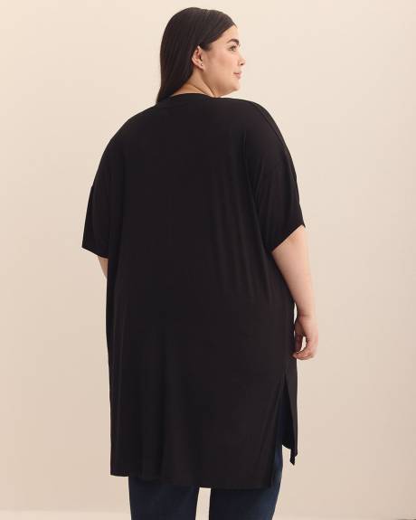 Cardigan long à manches courtes kimono