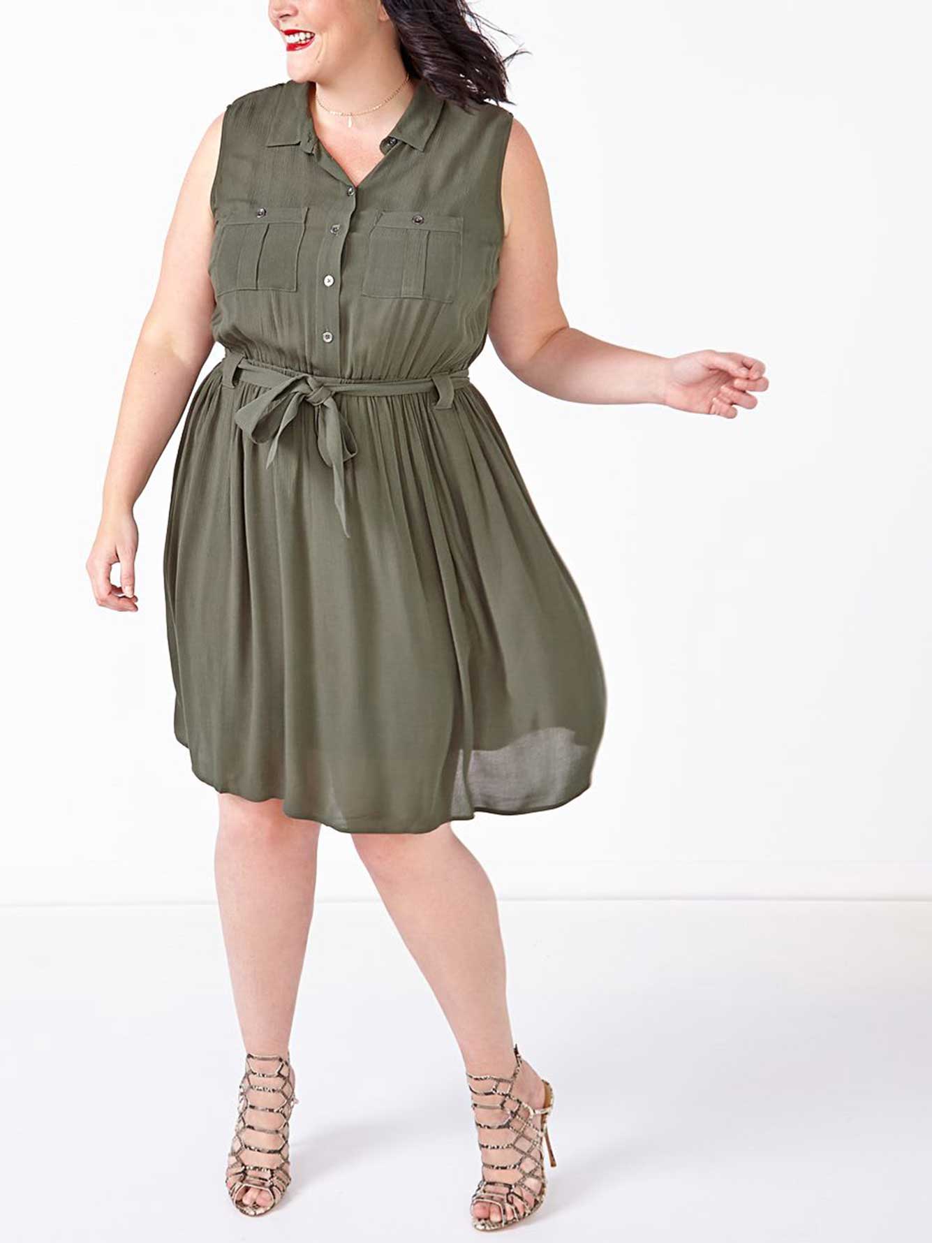 Sleeveless Shirt Dress Penningtons