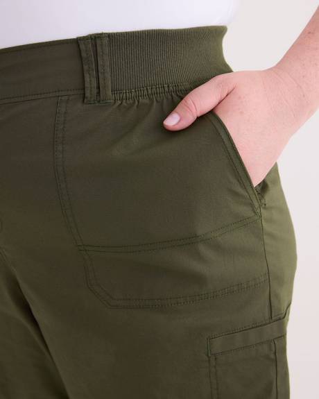Cotton Bermuda with Ribbed Waistband