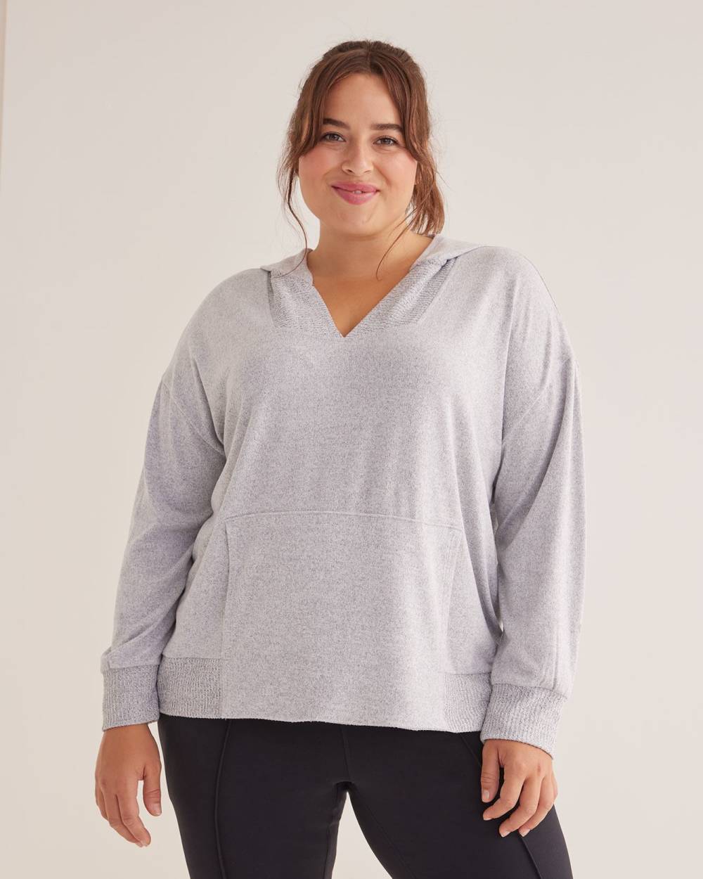 Long Sleeve V-Neck Hoodie - Active Zone