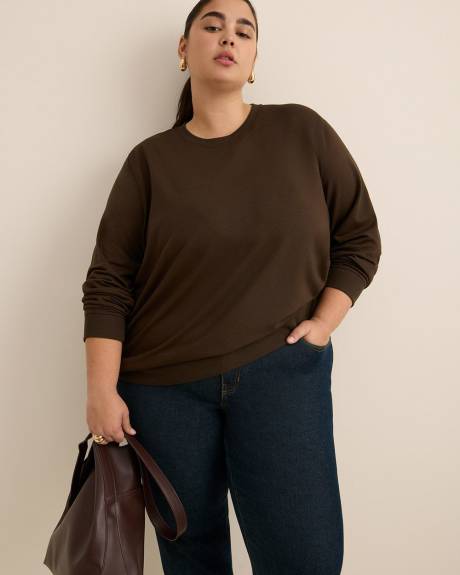 Boyfriend-Fit Crewneck Sweatshirt - PENN. Essentials Boyfriend-Fit Crewneck Sweatshirt - PENN. Essentials