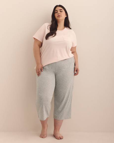 Heather Grey Cotton Capri Pyjama Pant - ti Voglio