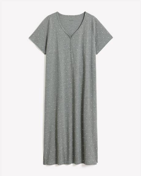 Chemise de nuit longue à pois avec manches courtes - ti Voglio