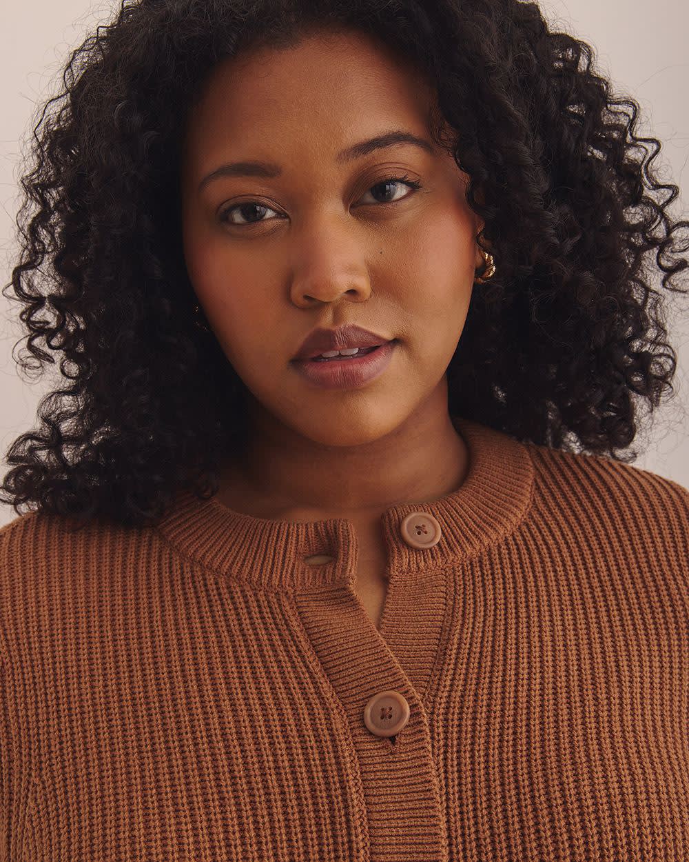 Shaker Stitch Crewneck Tunic Cardigan Shaker Stitch Crewneck Tunic Cardigan