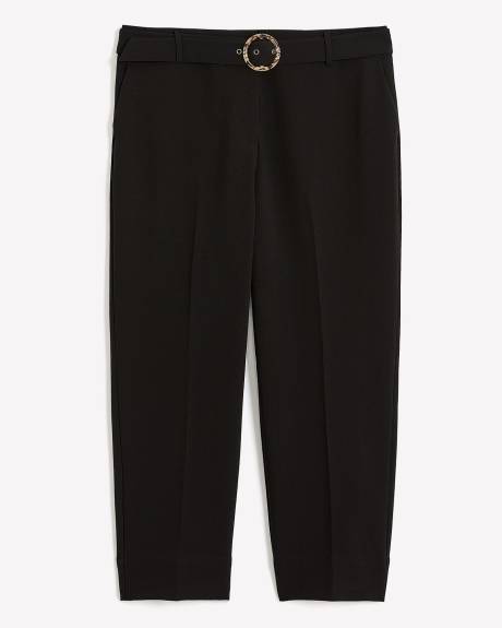 Cropped Straight-Leg Pant with Sash