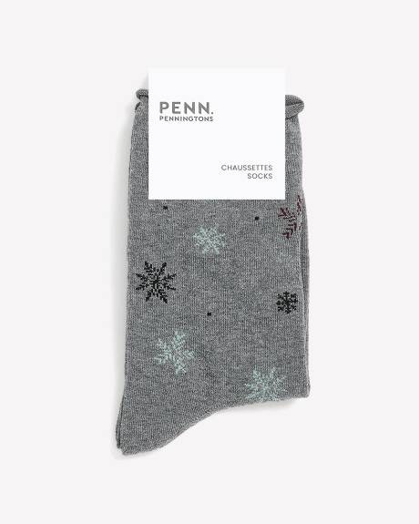 Snowflake Crew Socks