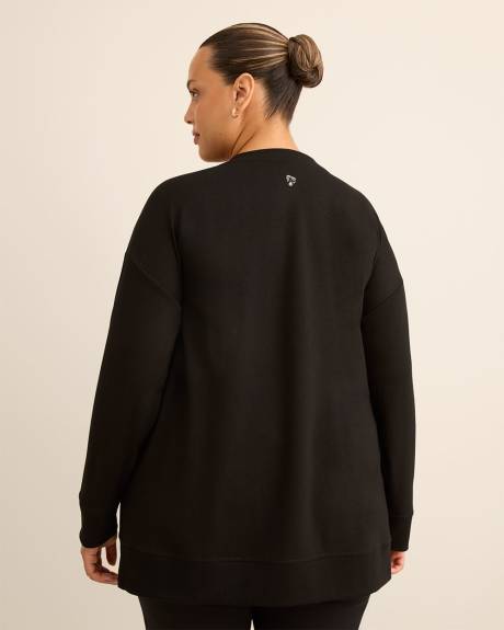 French Terry Tunic Top with Ribbed Details - Active Zone