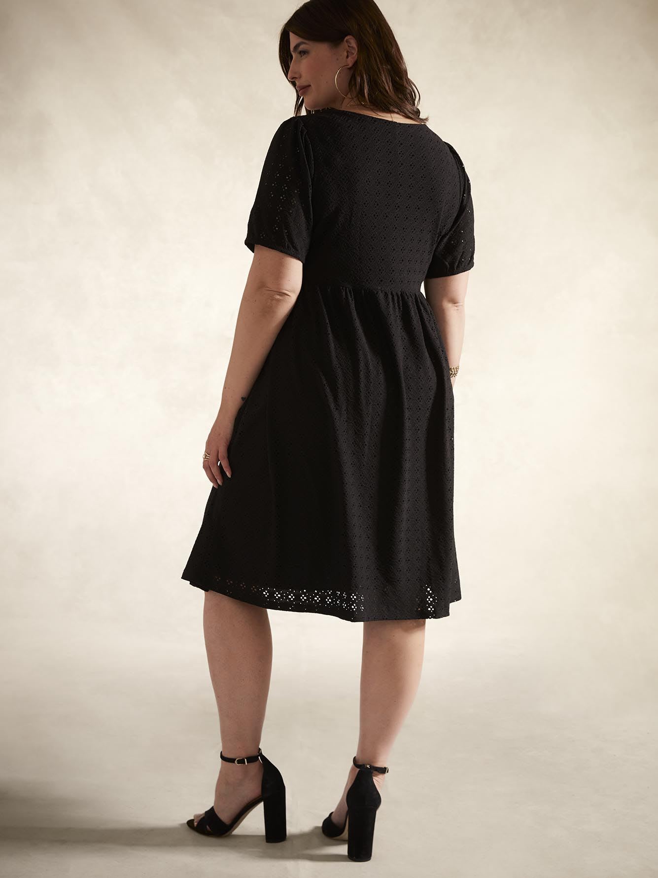 日/祝も発送 Eyelet Lace Balloon Sleeve Dress ロザリームーン