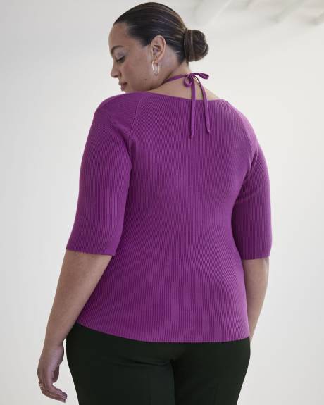 Halter Sweater with Elbow Sleeves - Addition Elle