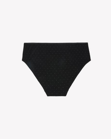 Culotte échancrée noire à pois avec taille élastique scintillante - ti Voglio