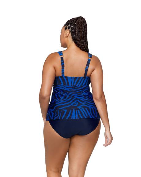 Haut tankini Tanzania à rayures vaguées - Raisins Curve