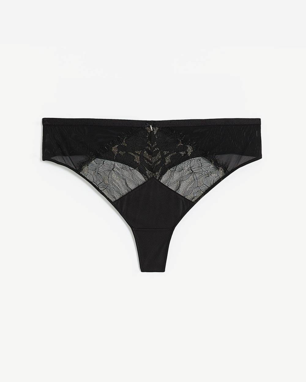 Satin Thong with Golden Lace - Déesse Collection