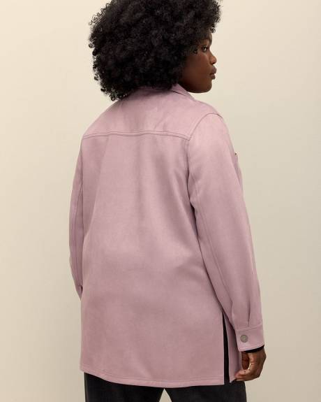 Faux Suede Buttoned Down Shacket