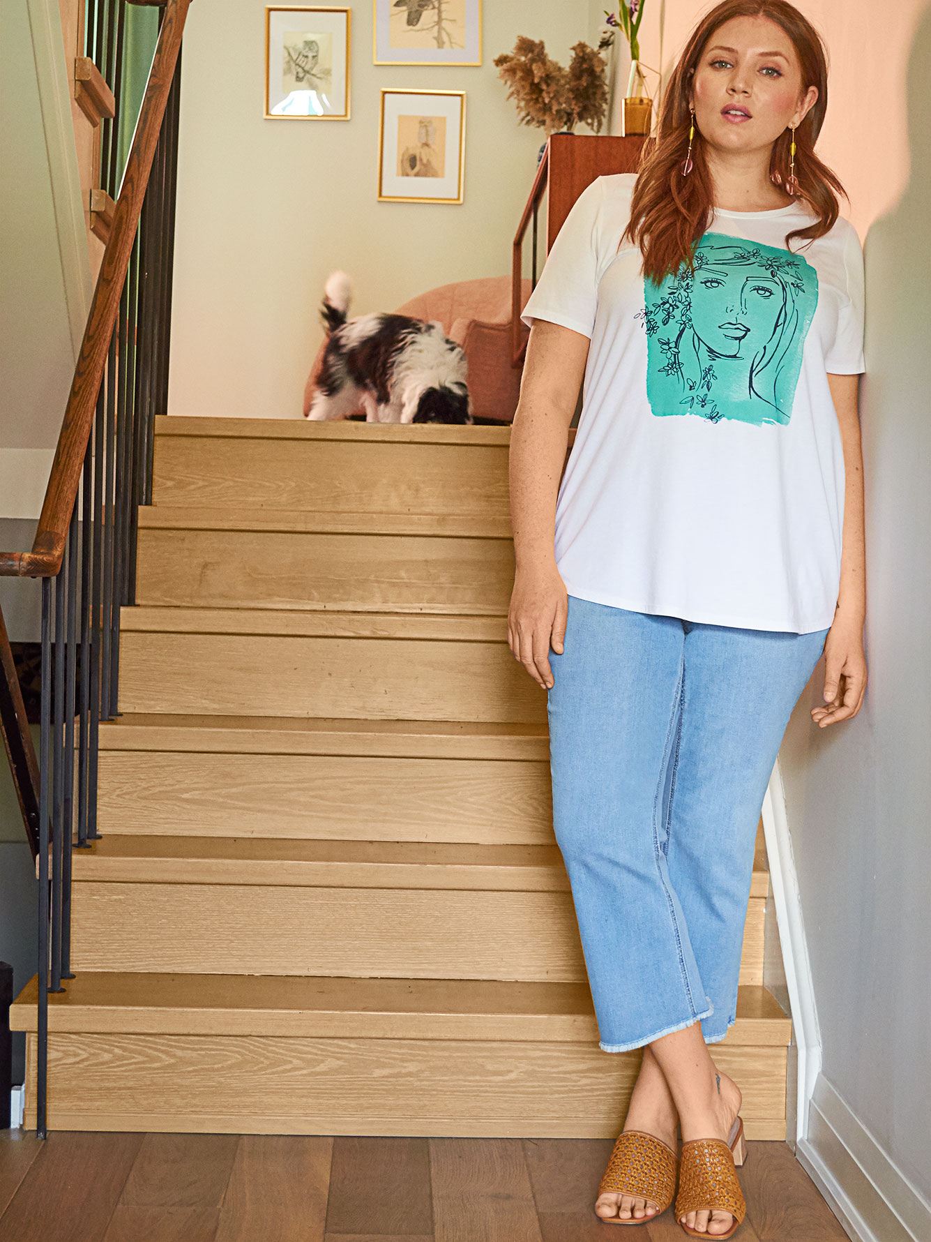 T-shirt moderne, coton et modal - Addition Elle