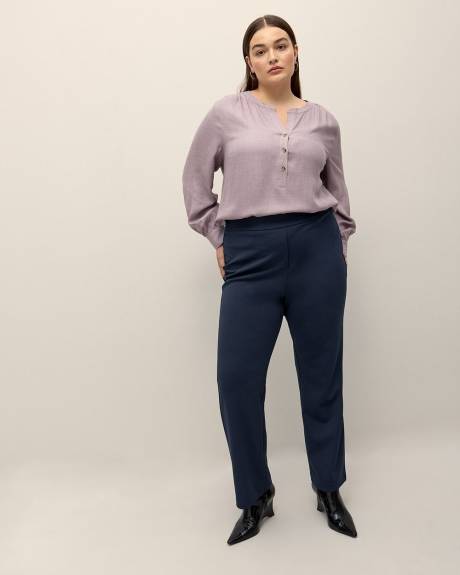 Pantalon à jambe semi-évasée en crêpe extensible
