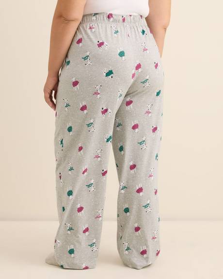 Grey Dalmatian-Print Heather Knit Pyjama Pant - ti Voglio