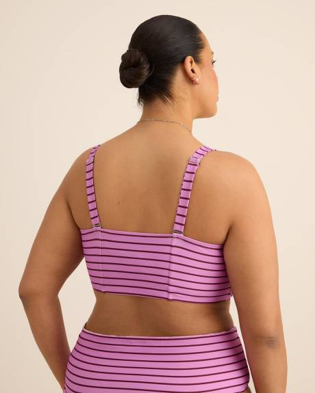 Bikini violet croisé à rayures