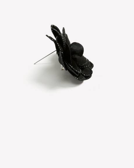 Fancy Black Flower Brooch
