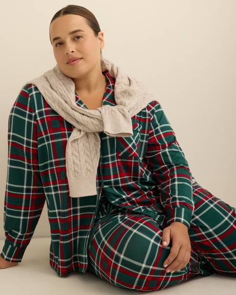 Ensemble-pyjama brossé à carreaux bleus - ti Voglio