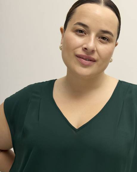 Blouse légère bimatière, tissu responsable
