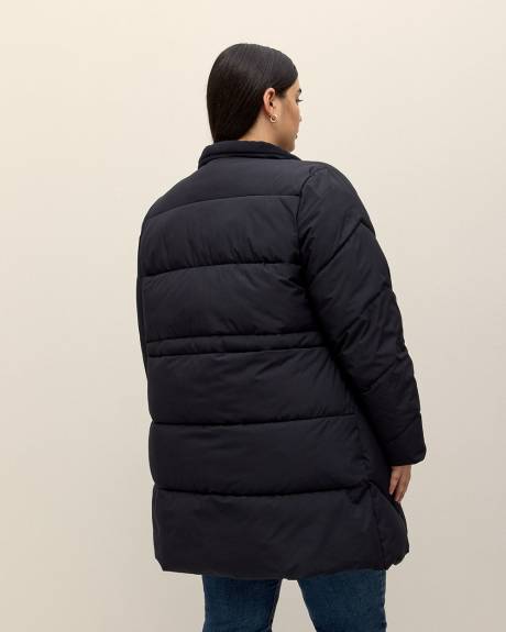 Manteau en duvet matelassé avec capuche
