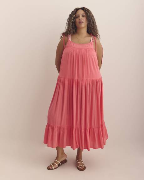 Long Crinkle Swim Cover-Up Dress