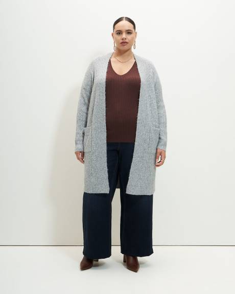Cardigan côtelé aux genoux - Addition Elle