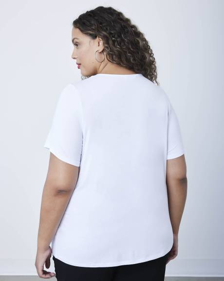 Short-Sleeve A-Line Knit Top