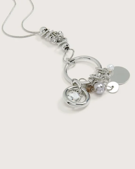 Necklace with Ring and Drop Pendants