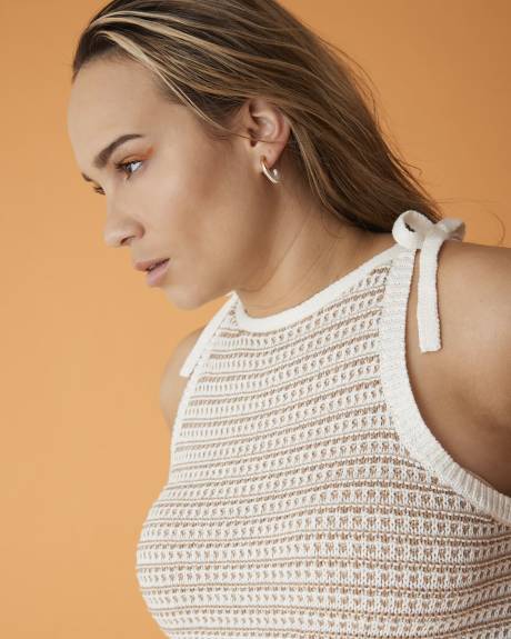 Sleeveless Crochet Sweater Tank Top - Addition Elle