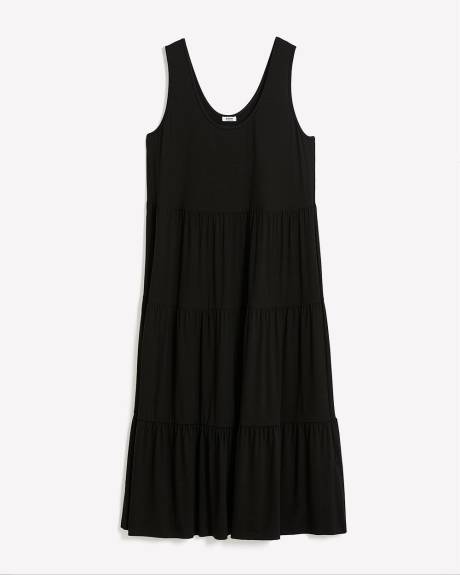 Robe longue avec jupe à volants, tissu responsable
