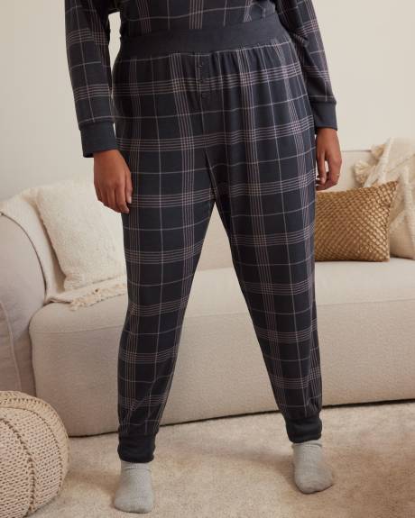 Plaid Knit Jogger Pyjama Pant - ti Voglio
