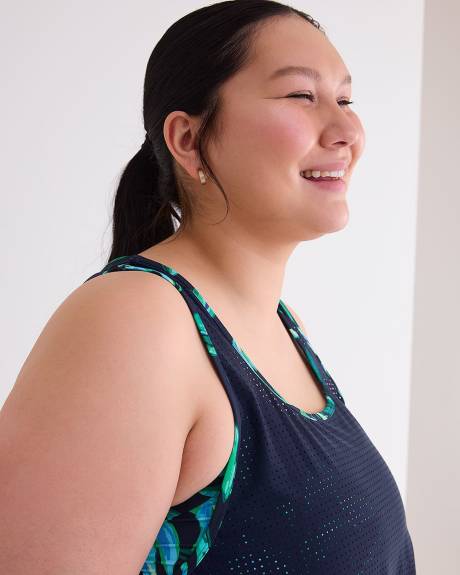 Tankini en jersey de microfibre perforé sur bandeau imprimé - Active Zone