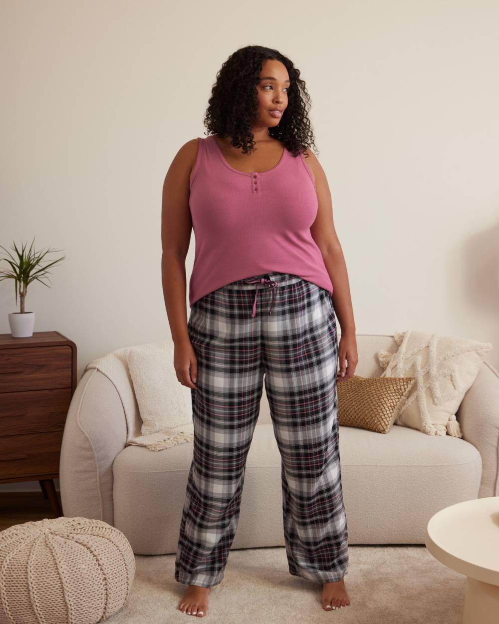 Plaid Straight-Leg Pyjama Pant - ti Voglio