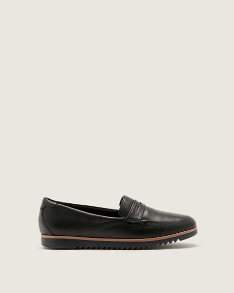 Wide-Fit Serena Terri Leather Slip-On Shoes - Clarks