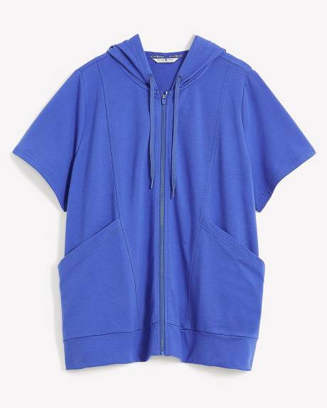 Veste à manches courtes à fermeture éclair en tricot français - Active Zone