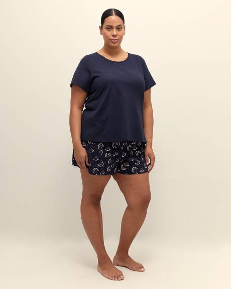 Ensemble de pyjama t-shirt et boxer bleu marine - ti Voglio