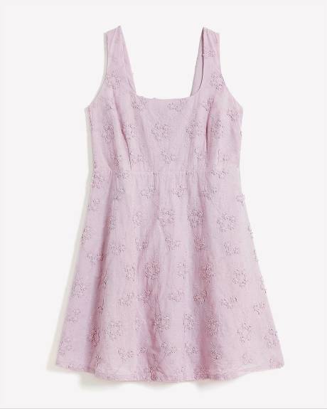 Robe mi-longue brodée, coupe évasée - Addition Elle