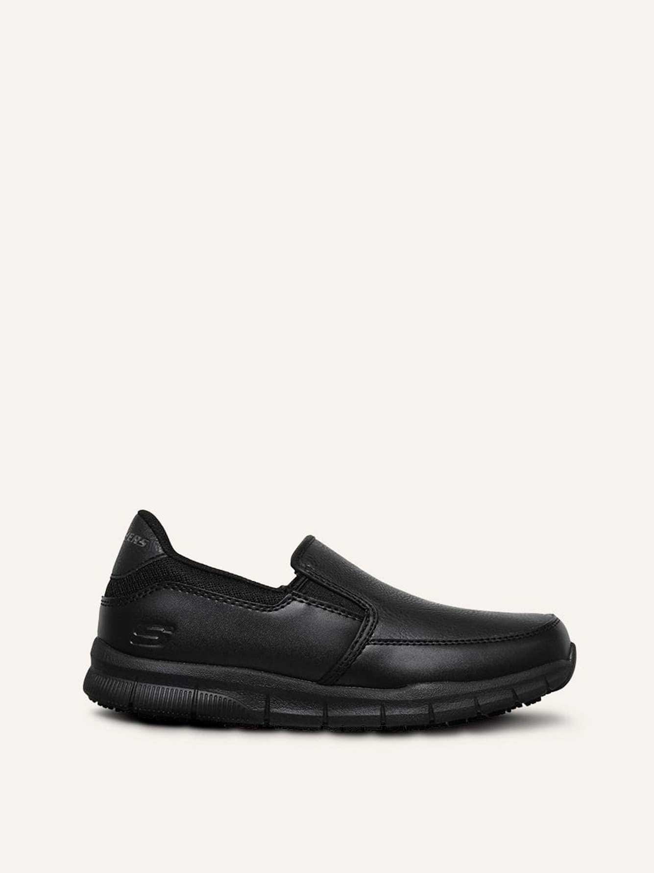 black work shoes skechers