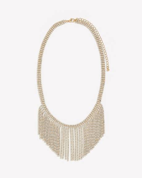 Collier doré à effet de maille en pierres scintillantes