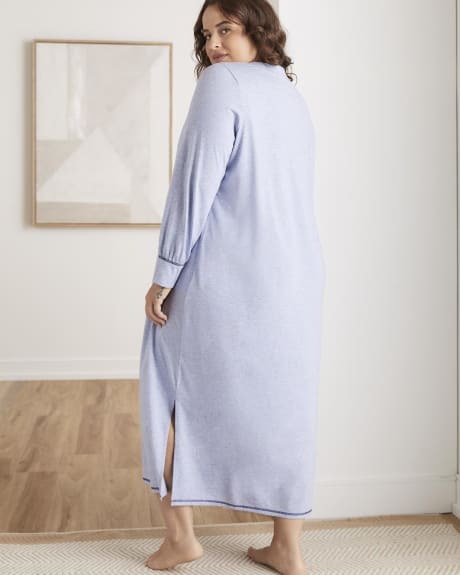 Long-Sleeve Heather Long Sleepshirt - tiVOGLIO