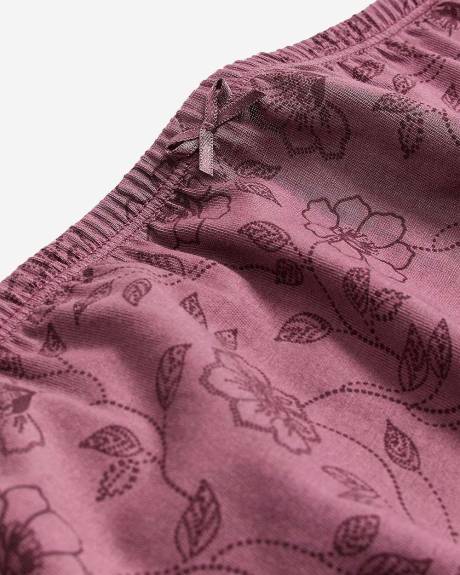 Dotted Floral Cotton Full Brief with Bow - ti Voglio