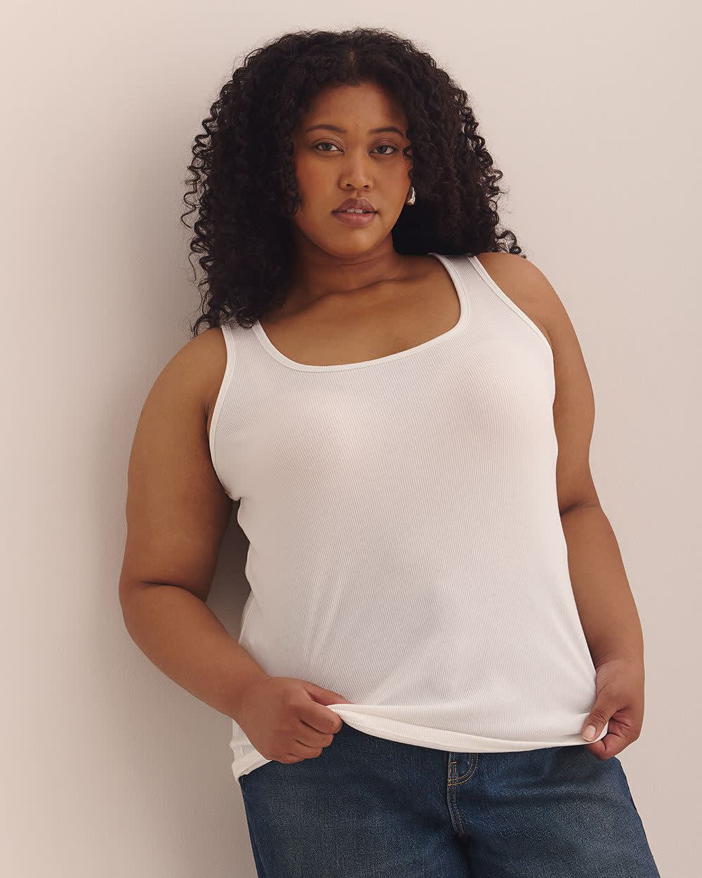 Scoop-Neck Ribbed Knit Tank Top - PENN. Essentials