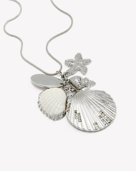 Long Snake Chain Necklace with Seashell Pendant Penningtons