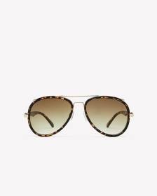 Tortoise Metal Aviator Sunglasses