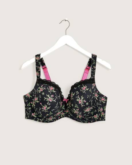 Floral-Print Breathable Underwire T-Shirt Bra - ti VOGLIO
